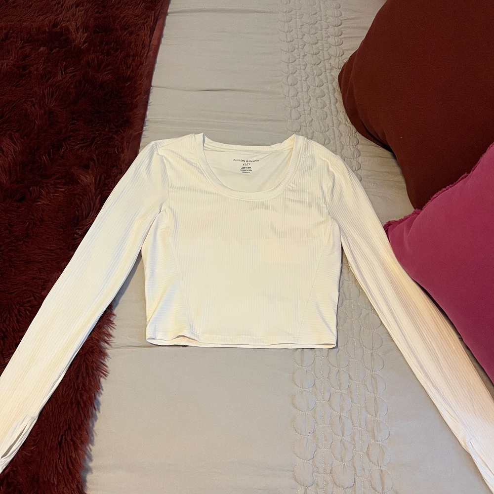 Harmony & Balance Cropped Long Sleeve Top